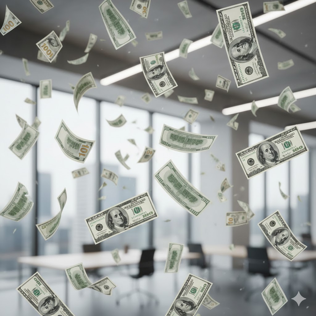 Stack of money representing passive income from dividends Investment Psychology Art